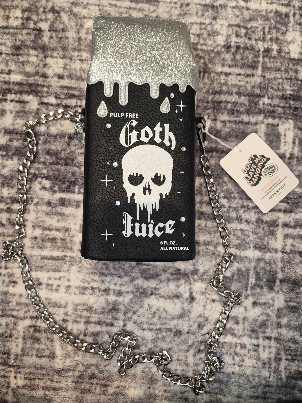 Skinny DIP - Goth Juice Black Chain Crossbody Bag